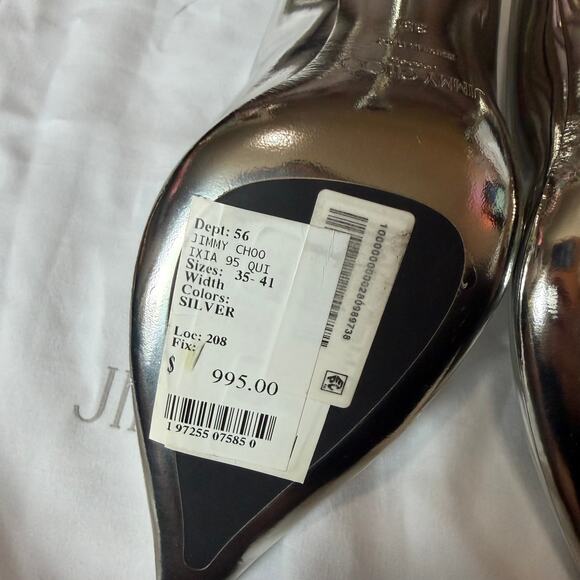 Jimmy Choo Ixia 95 Heel Silver Size 35 - Picture 6 of 9